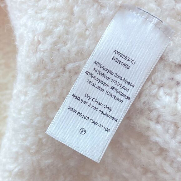 ATM Anthony Thomas Melillo Ivory Alpaca Wool Destroyed Chenille Sweater large - Picture 7 of 8